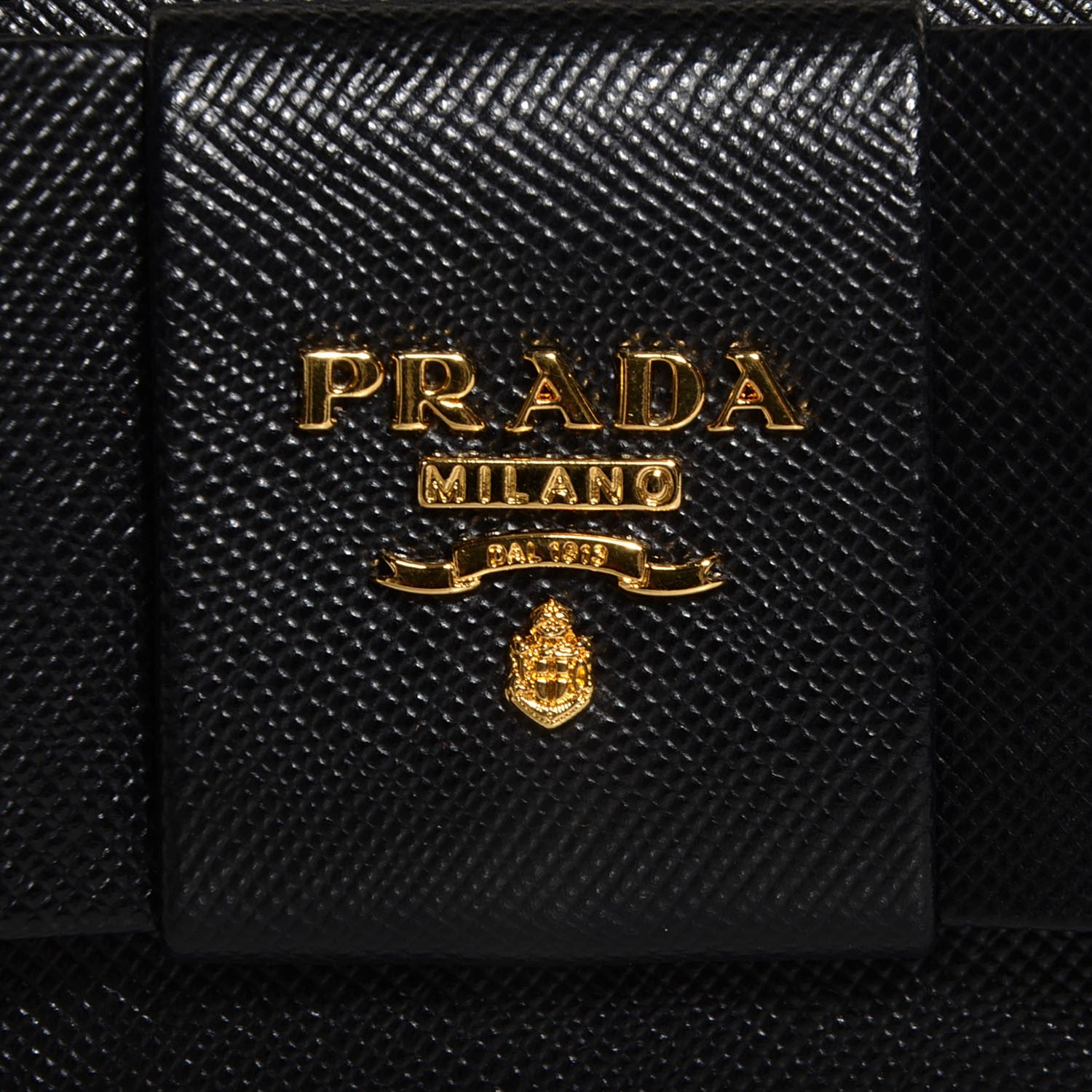 Prada Saffiano Bow Continental Wallet Nero Black 9 of 10