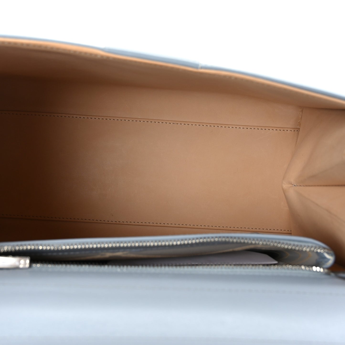 Calfskin MM Brillant Satchel Ice Blue