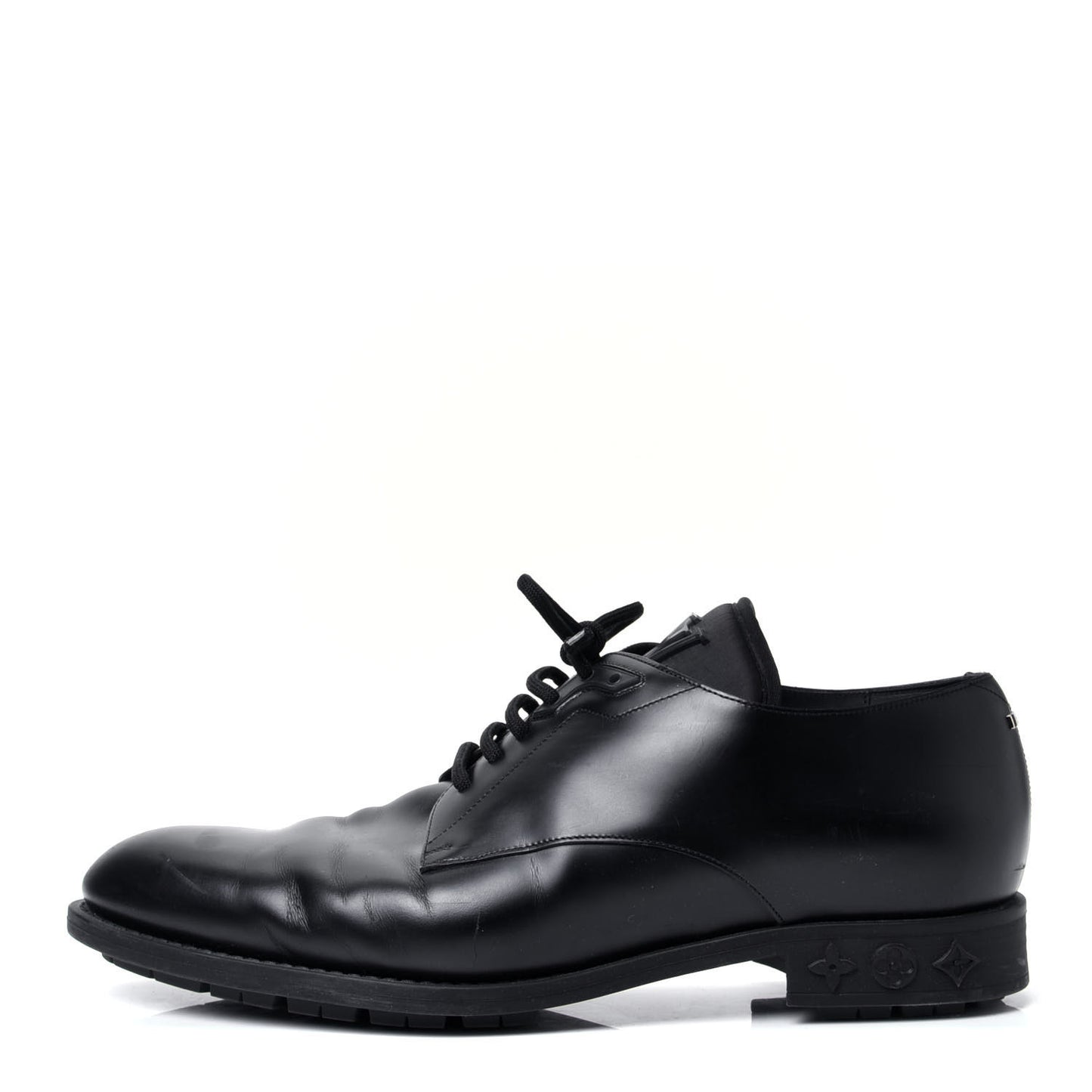 Calfskin Mens Formal Derby Shoes 8 Black
