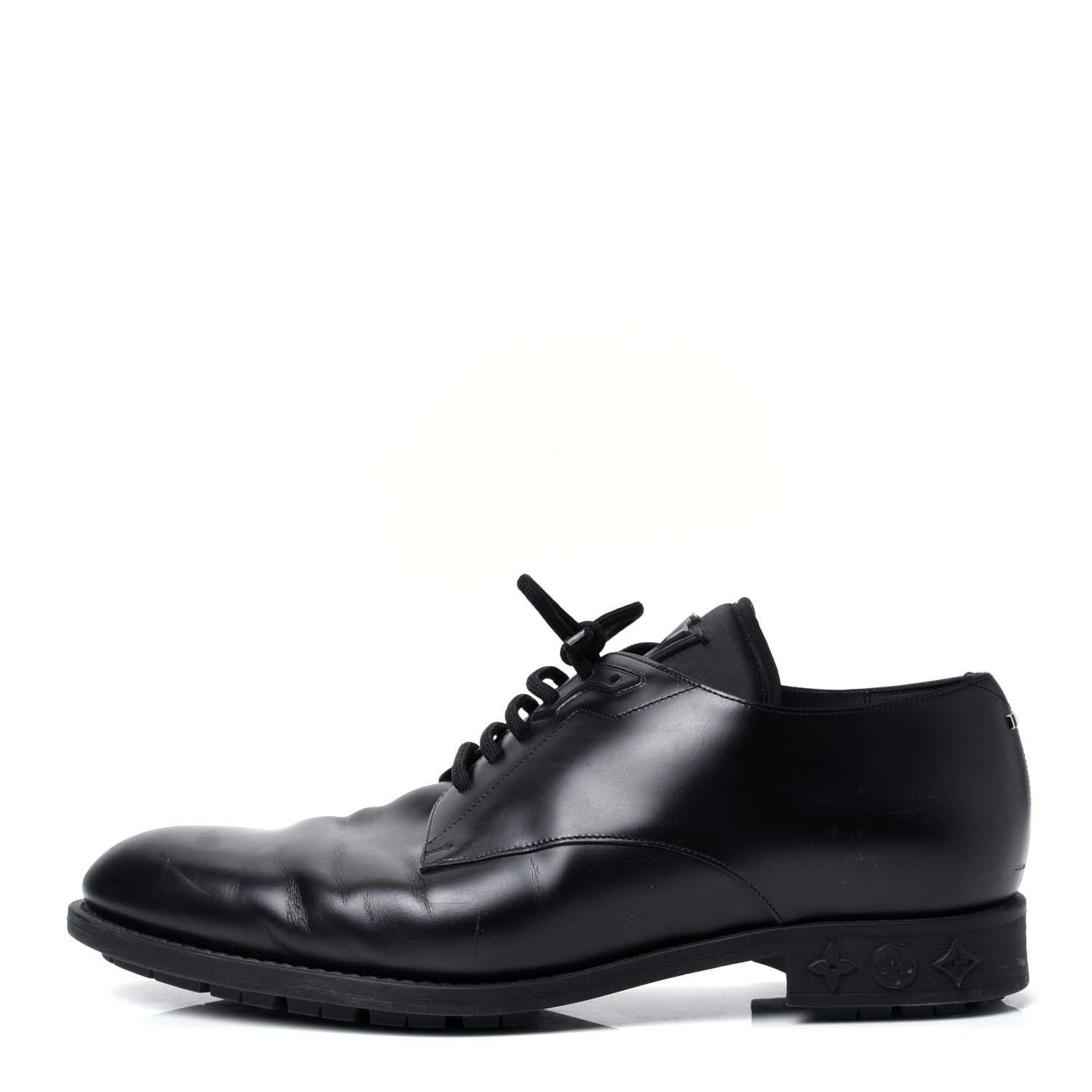 Louis Vuitton Calfskin Mens Formal Derby Shoes 8 Black 1 of 10