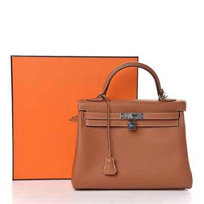 Hermes Evercolor Verso Kelly Retourne 32 Gold Rose Azalee 41 of 41