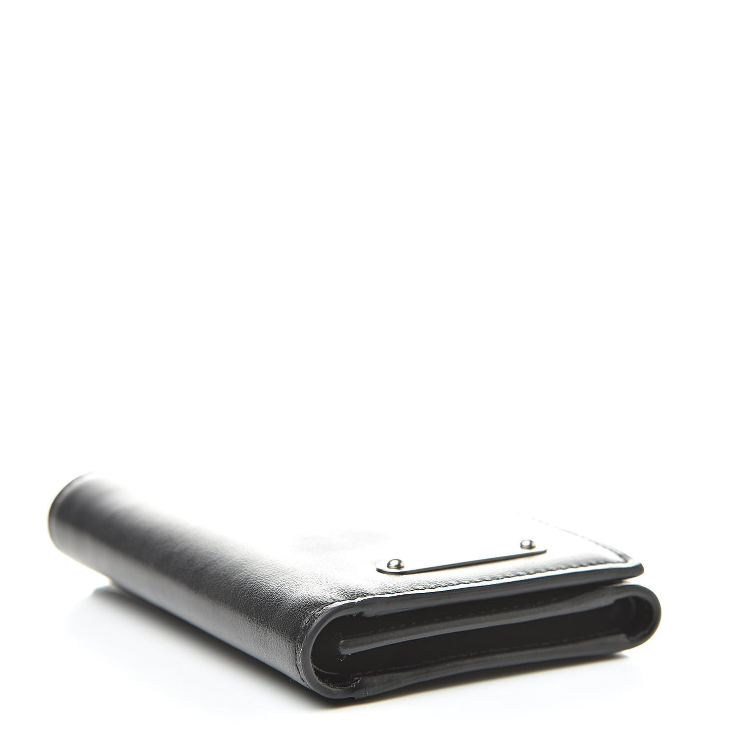 Smooth Calfskin Compact Wallet Black