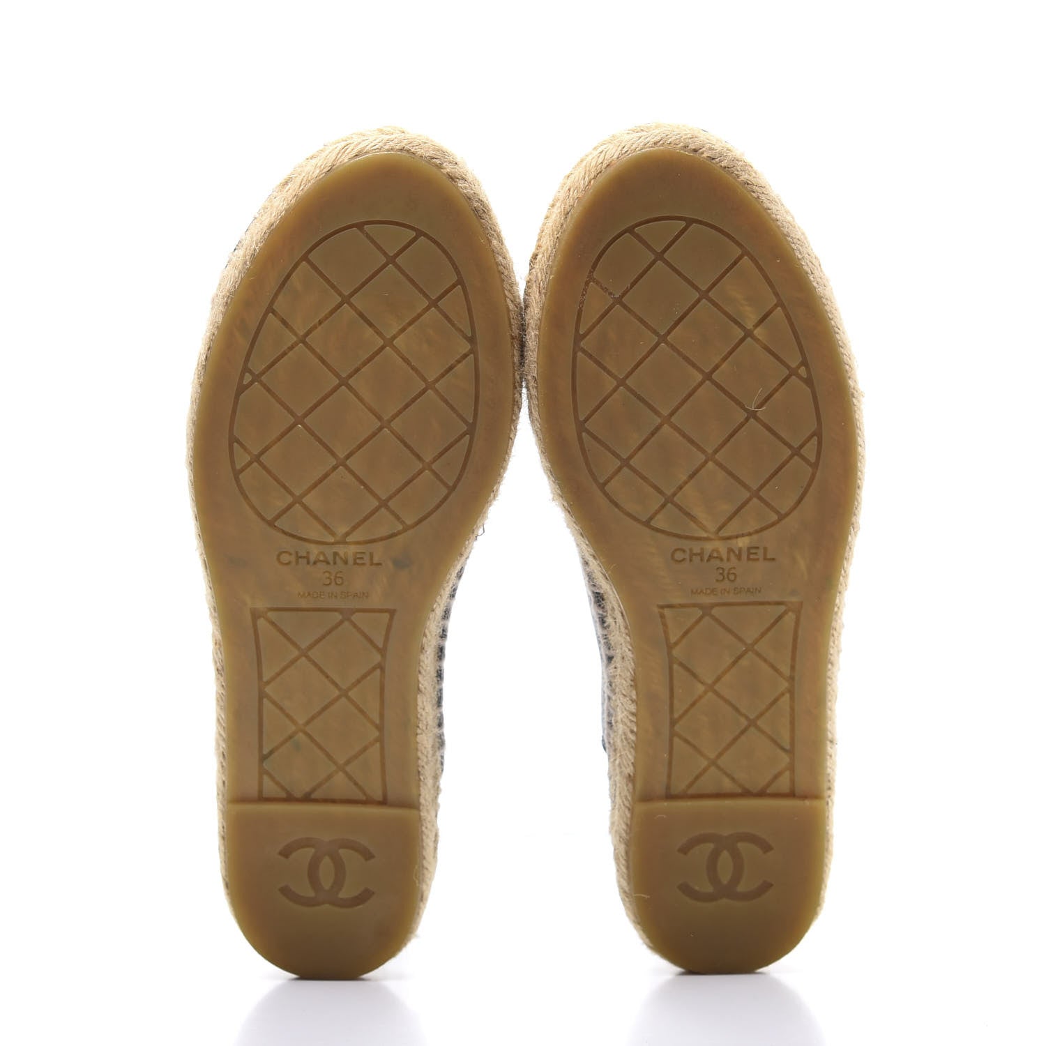 Chanel Grained Calfskin CC Espadrilles 36 Black 5 of 8