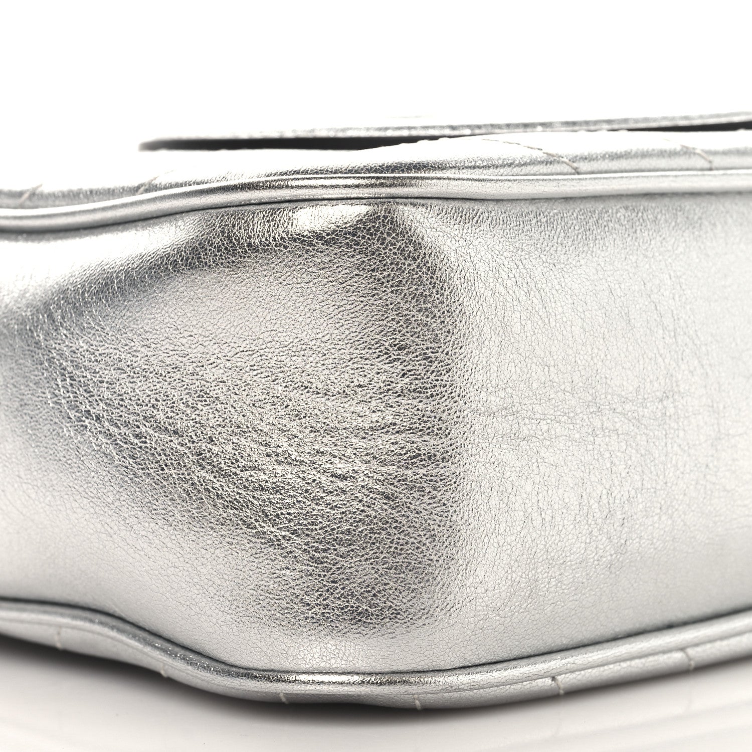 Gucci Metallic Sakai Be Green Calfskin Diagonal Stitched Small Blondie Shoulder Bag Silver 9 of 11