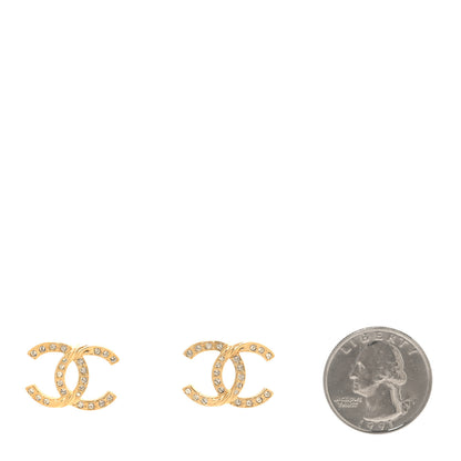 Chanel Crystal Large CC Earrings Gold 2 of 5