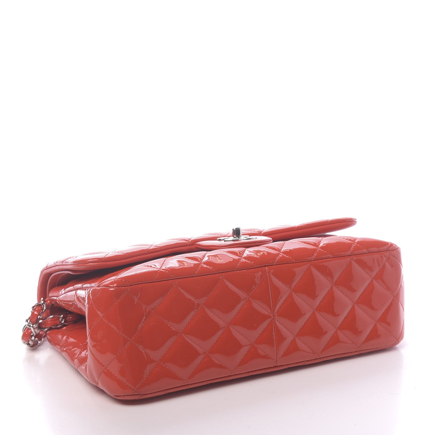 Patent Quilted Jumbo Double Flap Red