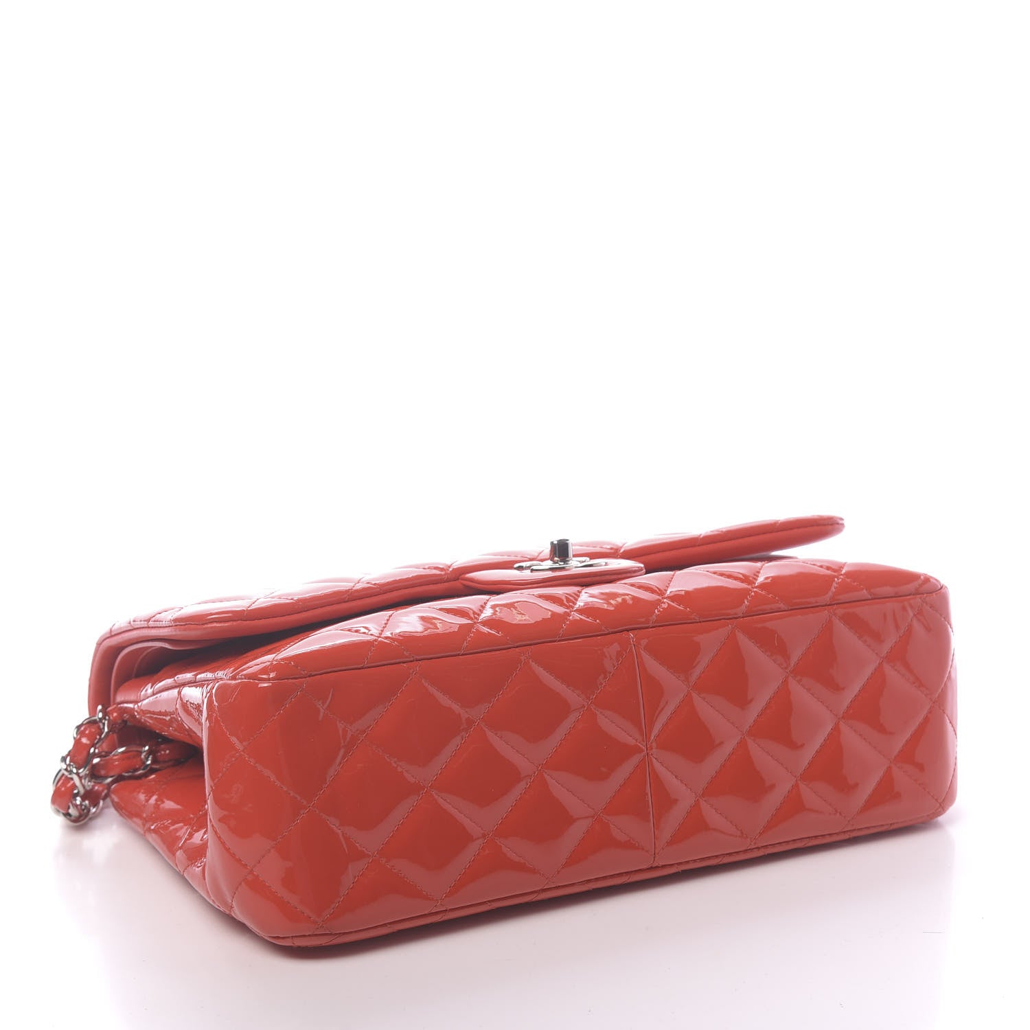 Chanel Patent Quilted Jumbo Double Flap Red 4 of 10