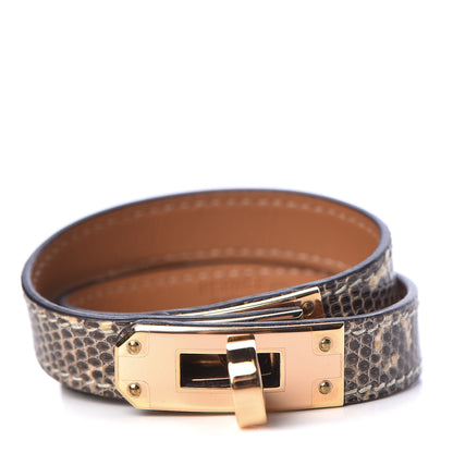 Hermes Lizard Kelly Double Tour Bracelet T1 Ombre 1 of 7