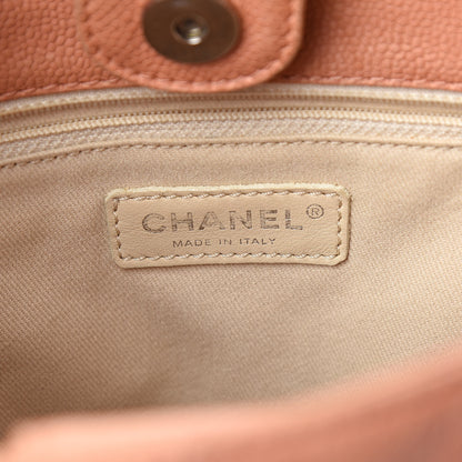 Chanel Caviar Quilted Petit Shopping Tote PST Light Red 6 of 17