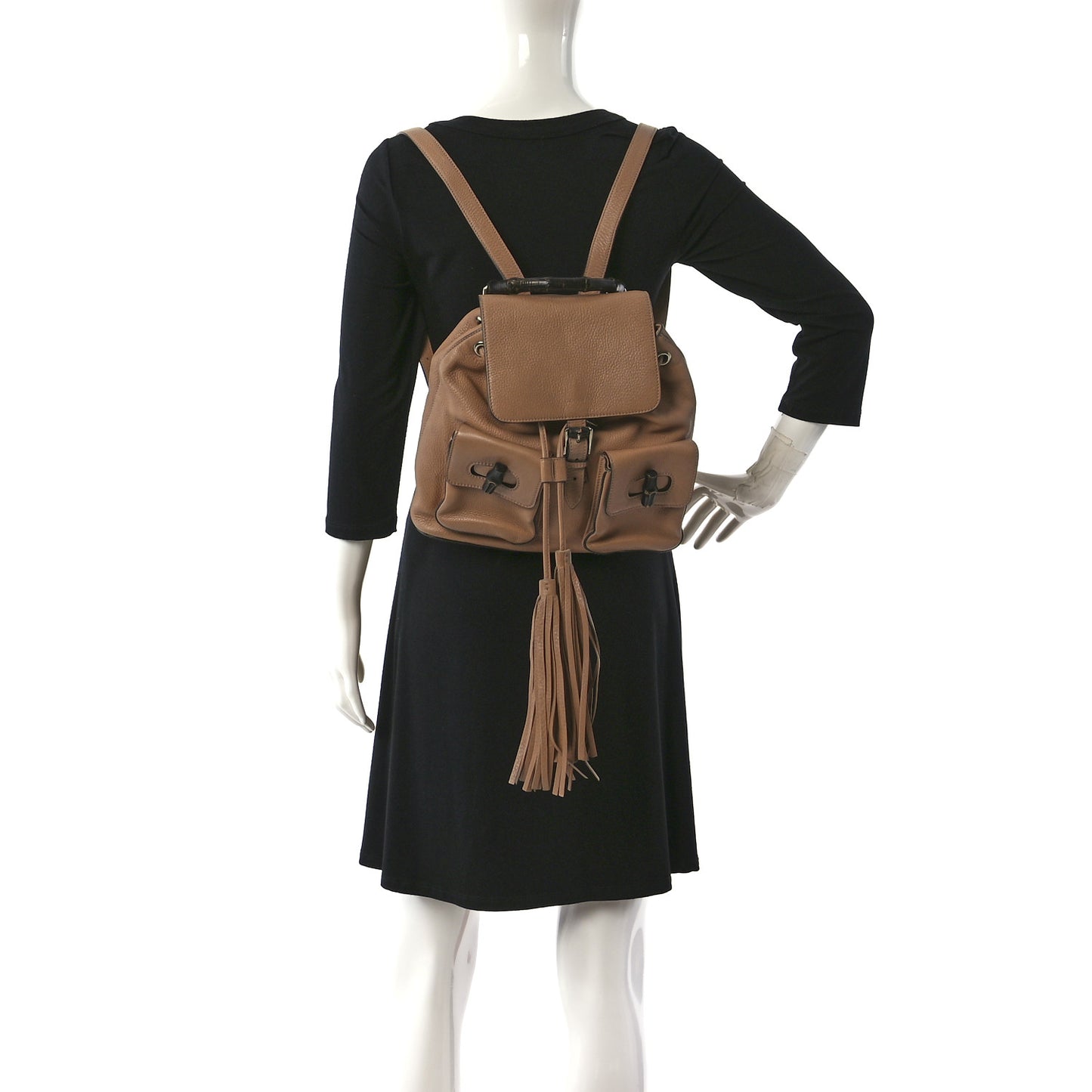 Cellarius Calfskin Medium Bamboo Backpack Camelia