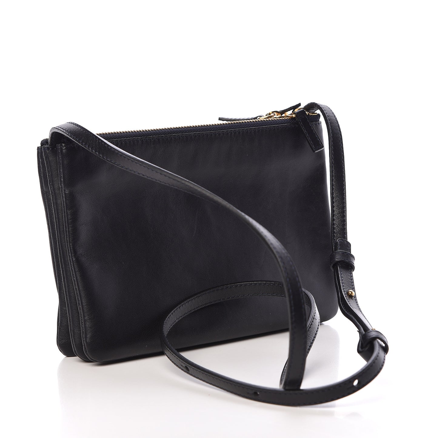 Lambskin Small Trio Crossbody Bag Navy Blue