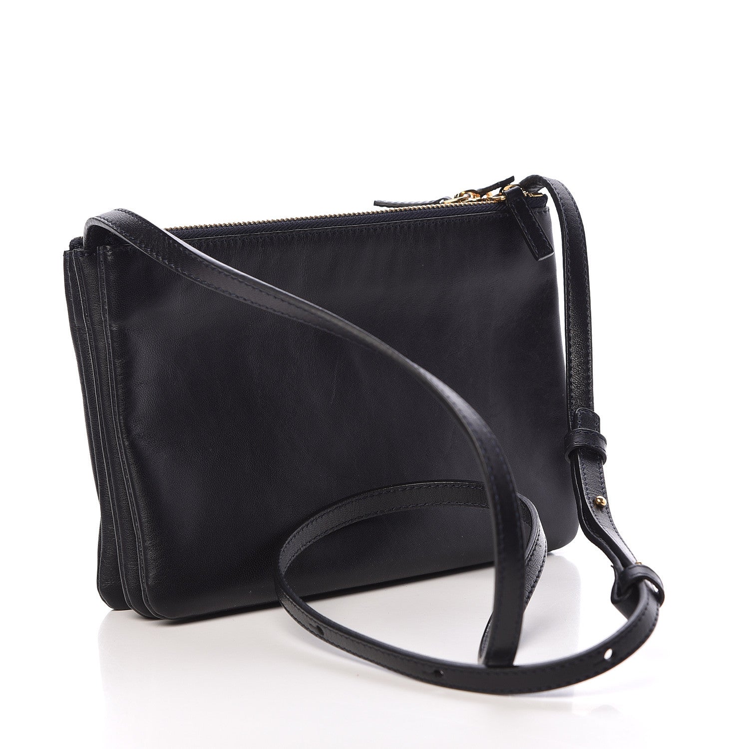 Celine Lambskin Small Trio Crossbody Bag Navy Blue 3 of 13
