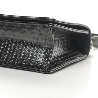 Christian Dior Metallic Patent Micro-Cannage Medium Diorama Flap Bag Onyx Black 9 of 11