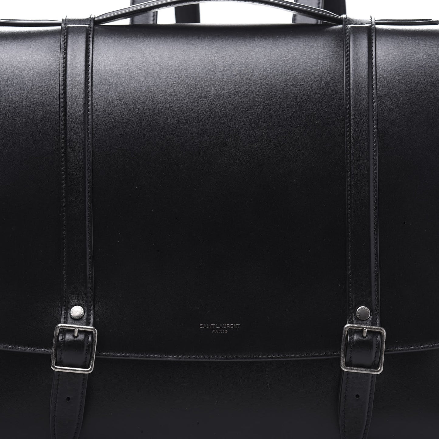 Smooth Calfskin Schoolbag Backpack Black