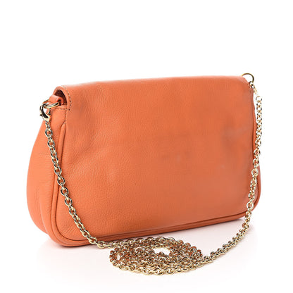 Fendi Vitello Flamingo Fendista Pouchette Crossbody Arancio 3 of 9