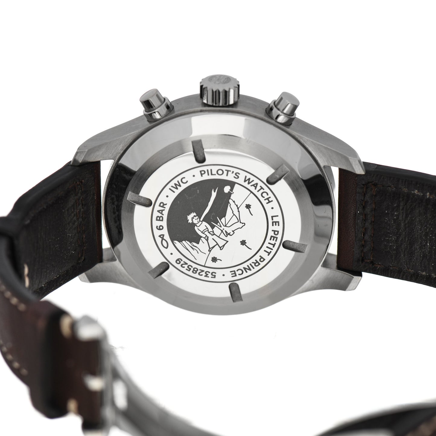 Stainless Steel Calfskin 43mm Pilot "Le Petit Prince" Chronograph Automatic Watch Blue IW377706