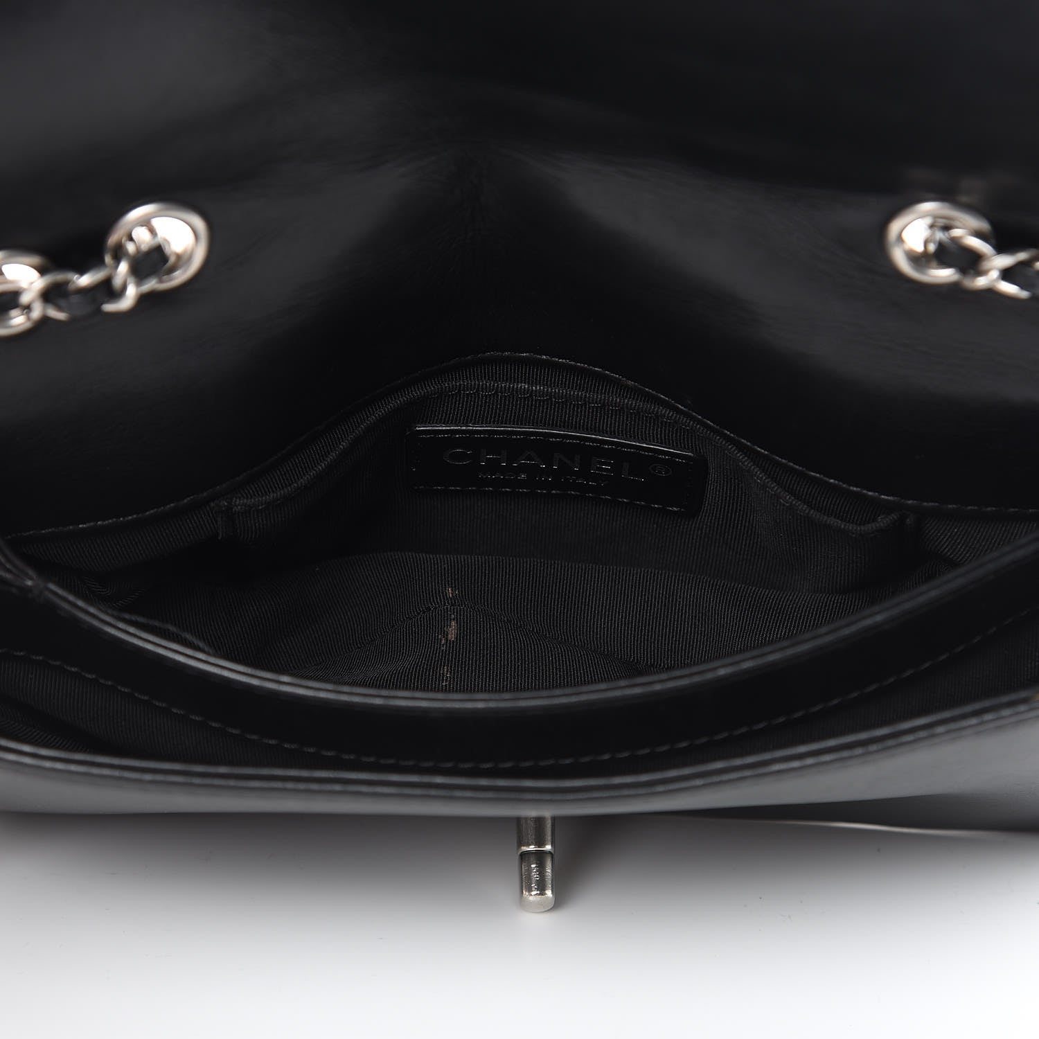 Chanel Calfskin Studded Chevron Quilted Flap Black 5 of 16