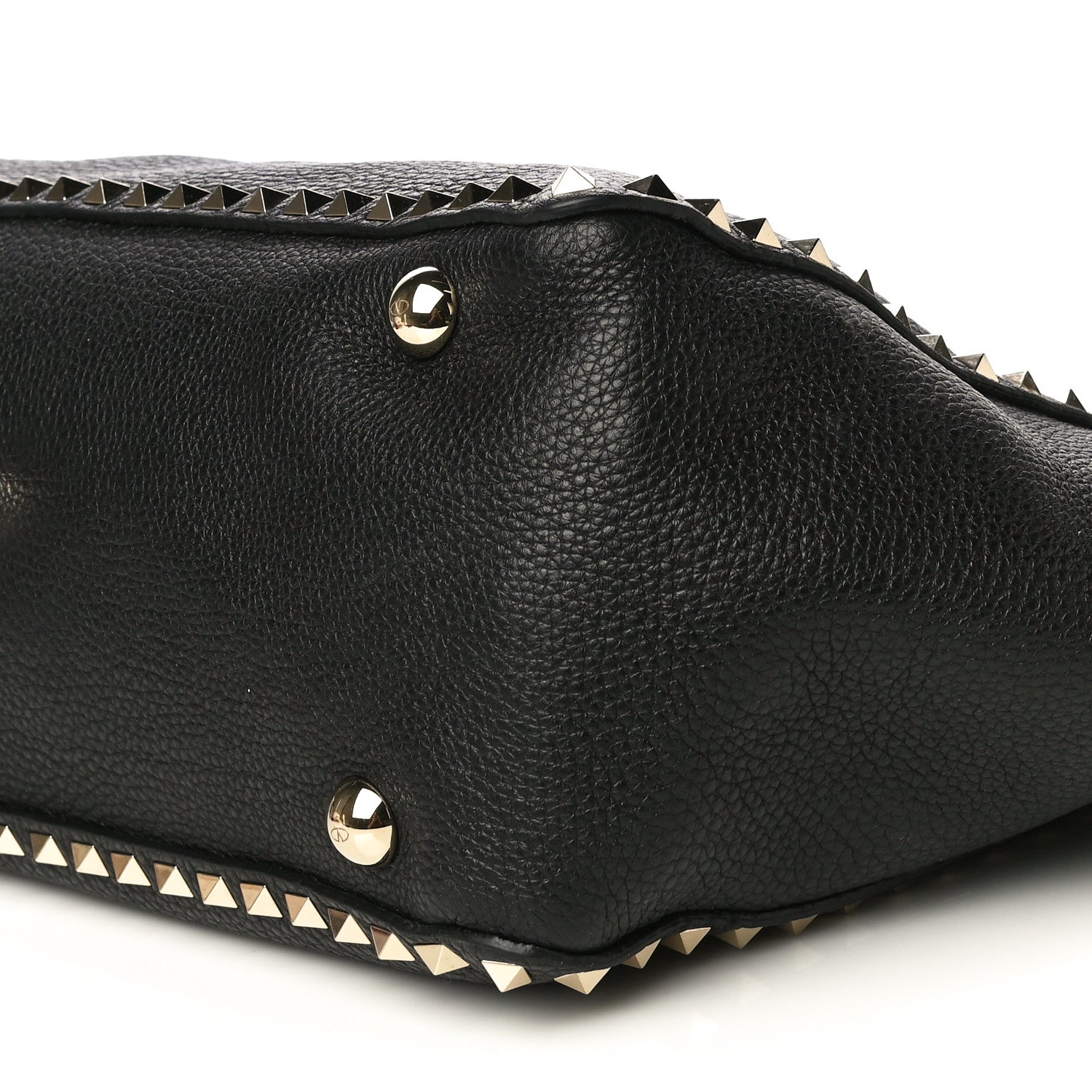 Valentino Garavani Pebbled Calfskin Medium Rockstud Tote Black 9 of 10