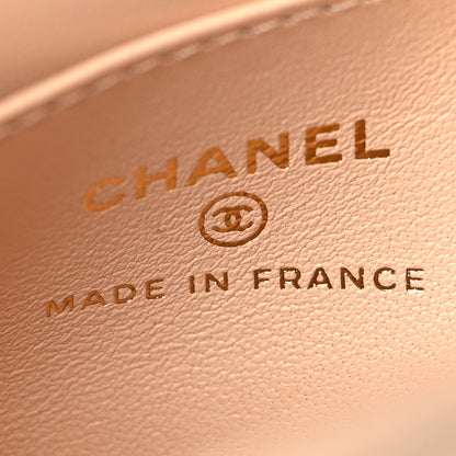 Chanel Lambskin Quilted Tab Mini Flap Beige 6 of 11