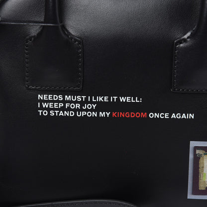 Burberry Smooth Calfskin Montage Print Small Cube Bowling Bag Black 10 of 12