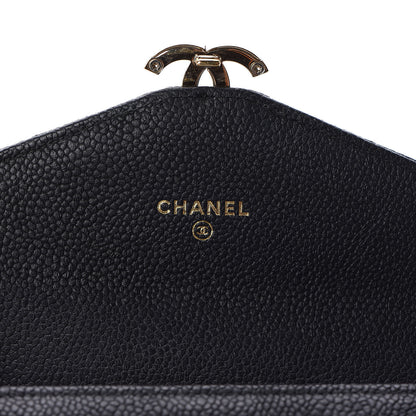 Chanel Caviar Quilted Medium CC Box Flap Wallet Black Navy 6 of 7
