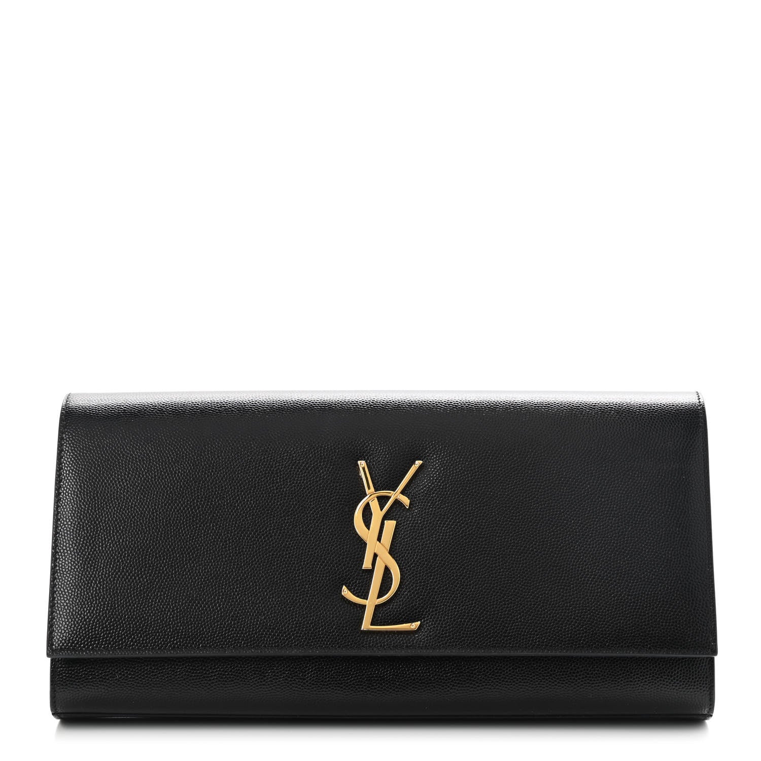 Saint Laurent Grain De Poudre Monogram Cassandre Clutch Black 1 of 8