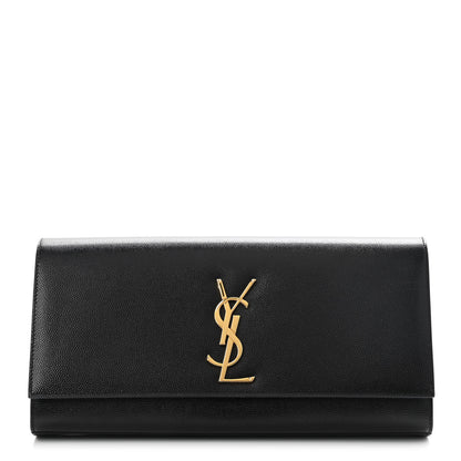Saint Laurent Grain De Poudre Monogram Cassandre Clutch Black 1 of 8