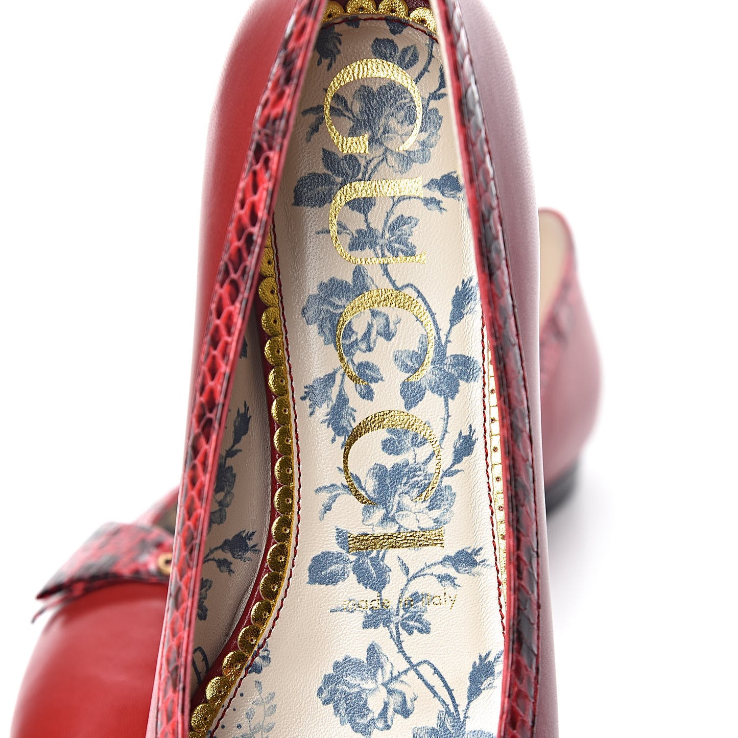 Malaga Kid Elaphe Yva Ballet Flats 38 Hibiscus Red