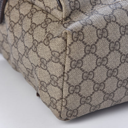 Gucci GG Supreme Monogram Medium Single Buckle Rucksack Backpack Beige Ebony Brown 10 of 11