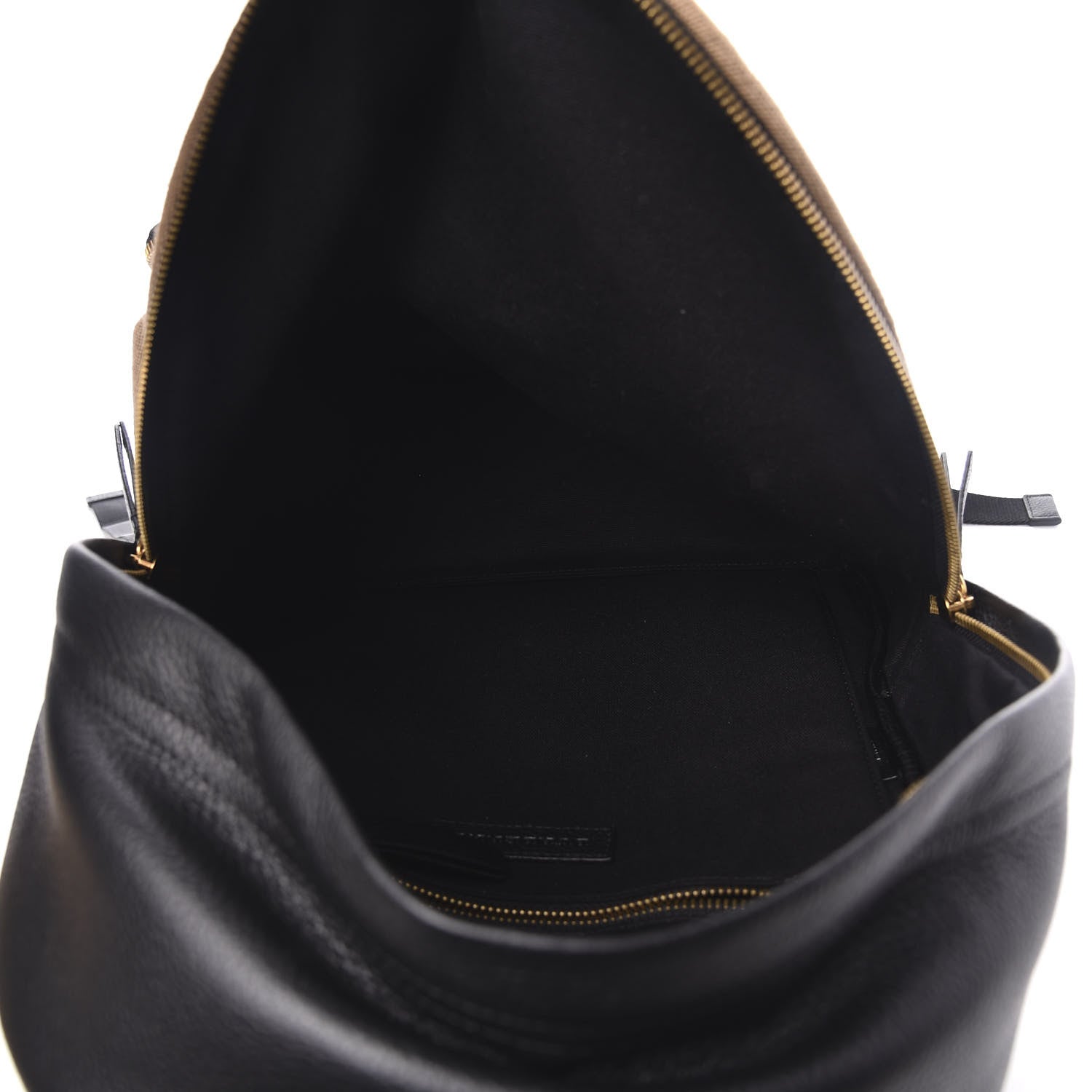 Burberry Mega Check Calfskin Abbeydale Simple Backpack Black Camel 4 of 9