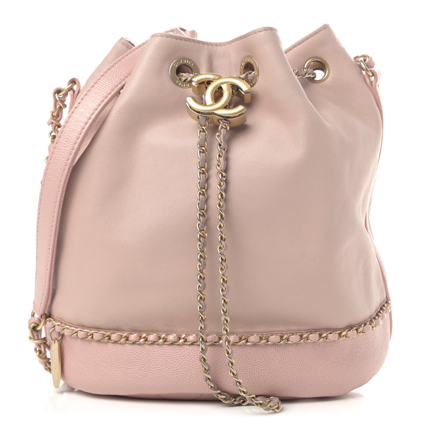 Chanel Lambskin Caviar Lovely Chains Drawstring Bag Pink 1 of 4