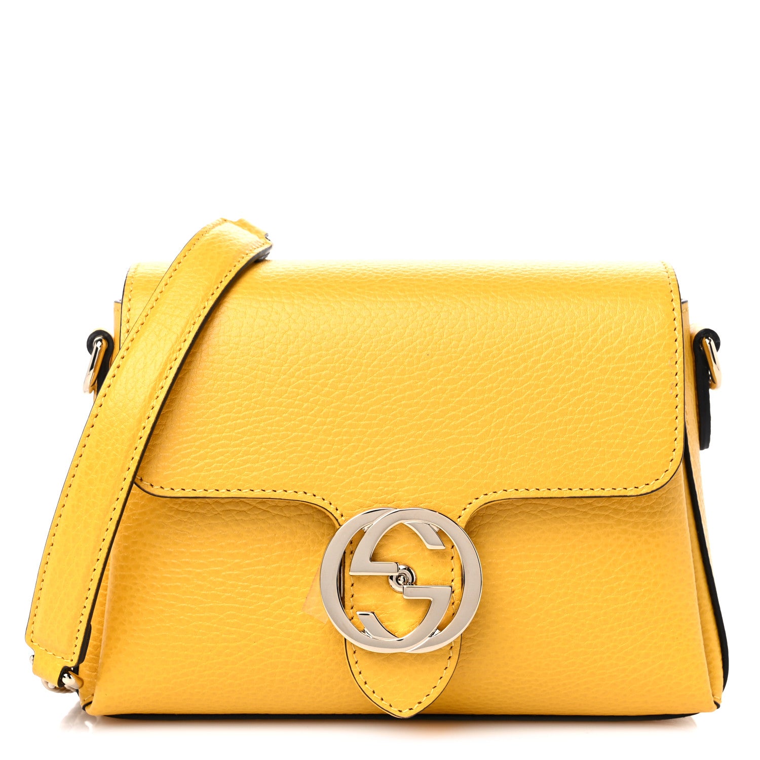 Gucci Dollar Calfskin Interlocking G Crossbody Bag New Buttercup 1 of 9