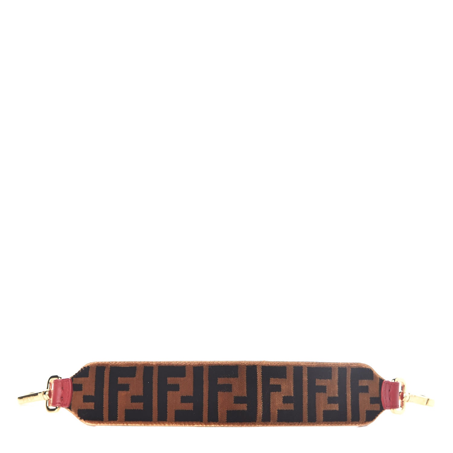 Fendi Velvet FF Mini Strap You Tobacco Fragola 1 of 4