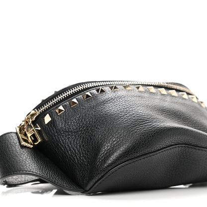 Valentino Garavani Grainy Calfskin Rockstud Belt Bag Black 9 of 10