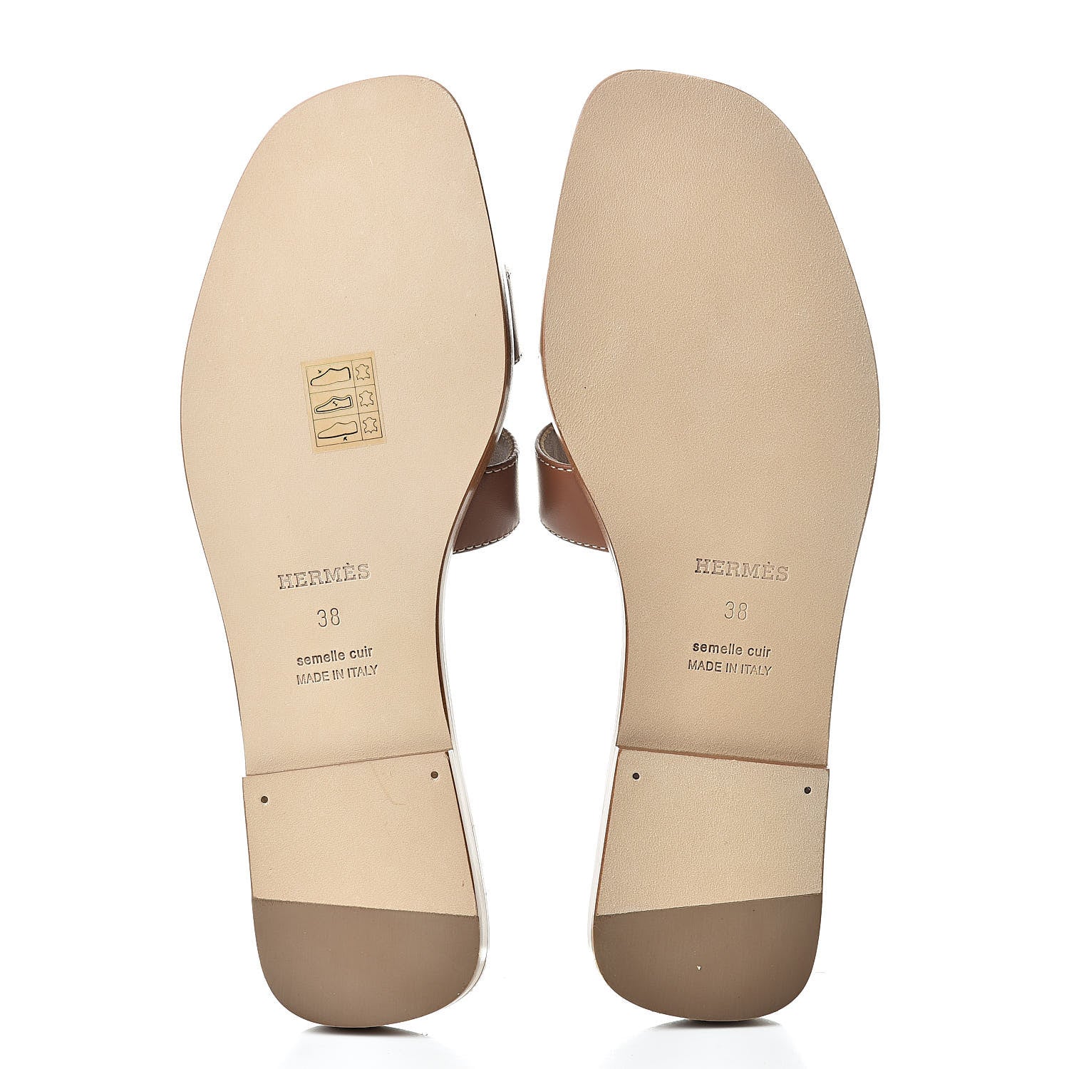 Hermes Box Calfskin Oran Sandals 38 Gold 5 of 8