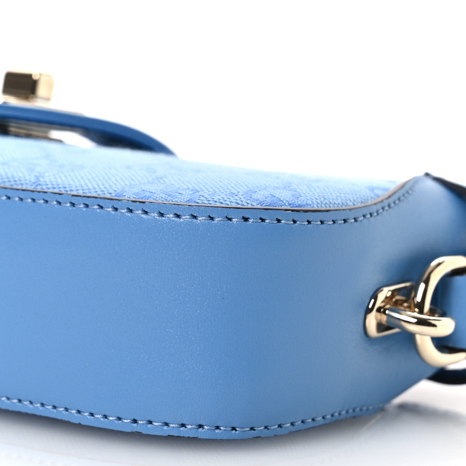 Gucci Calfskin Monogram Mini Moon Side Shoulder Bag Blue 10 of 12