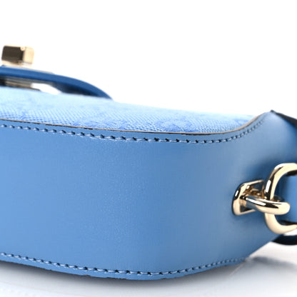 Gucci Calfskin Monogram Mini Moon Side Shoulder Bag Blue 10 of 12