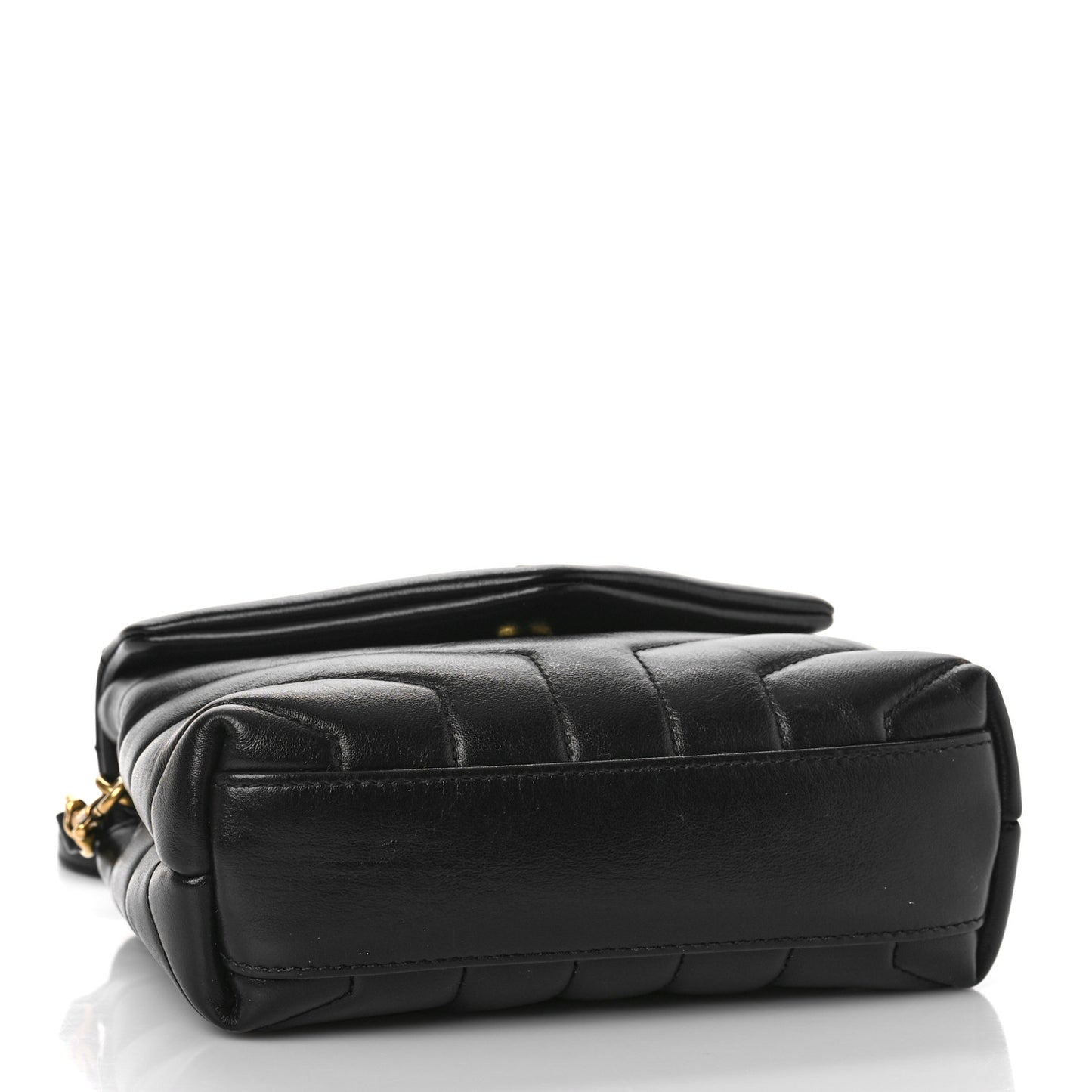 Calfskin Y Quilted Monogram Toy Loulou Crossbody Bag Black