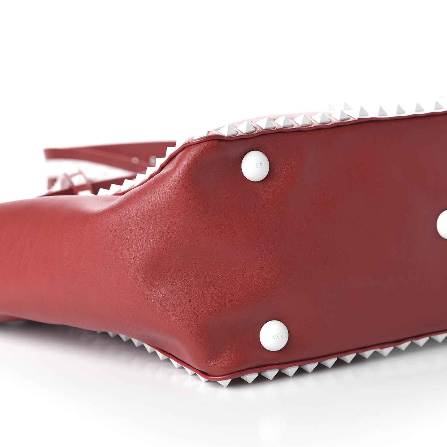 Vitello Colorblock Free Rockstud Tote Rosso Valentino White