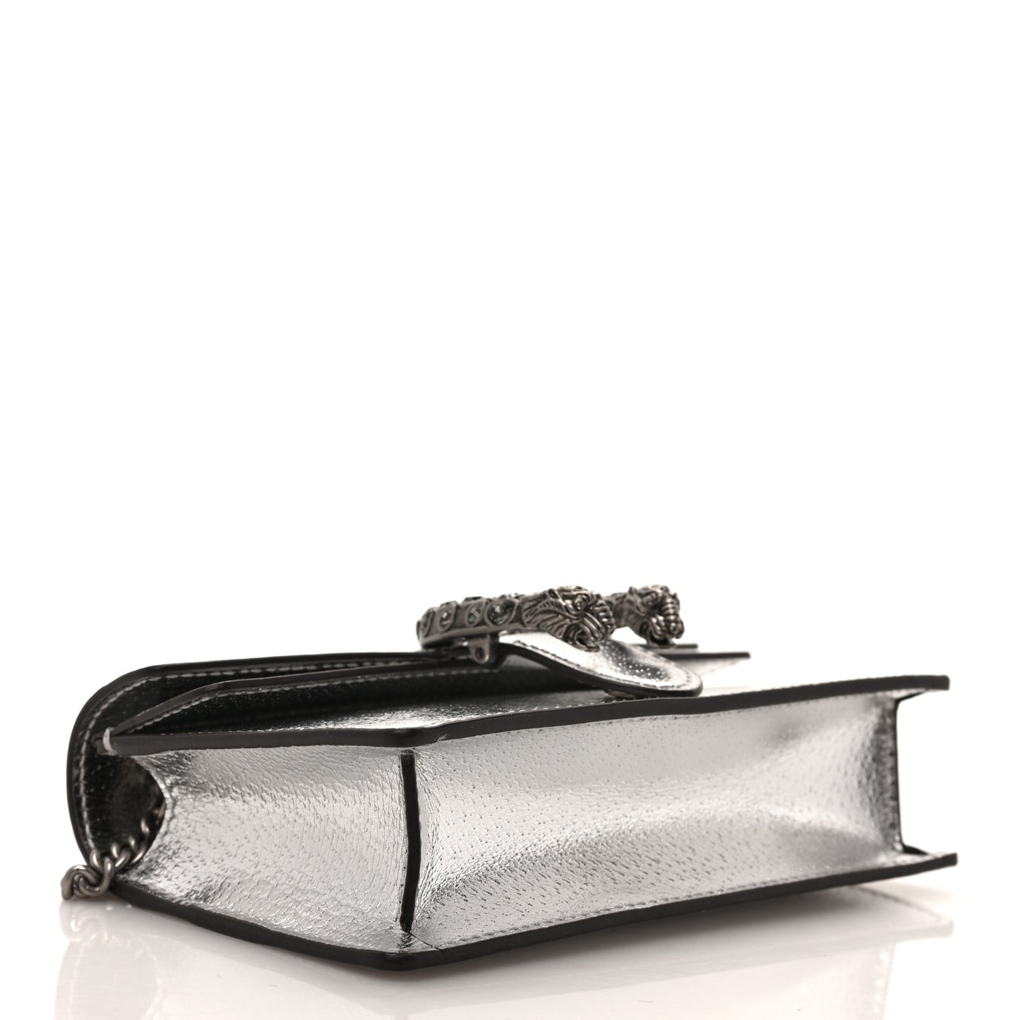 Metallic Calfskin Super Mini Dionysus Shoulder Bag Silver