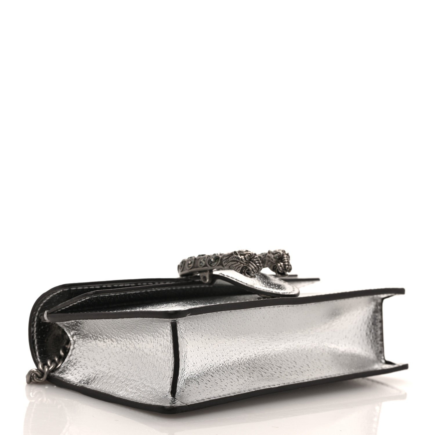Gucci Metallic Calfskin Super Mini Dionysus Shoulder Bag Silver 3 of 7