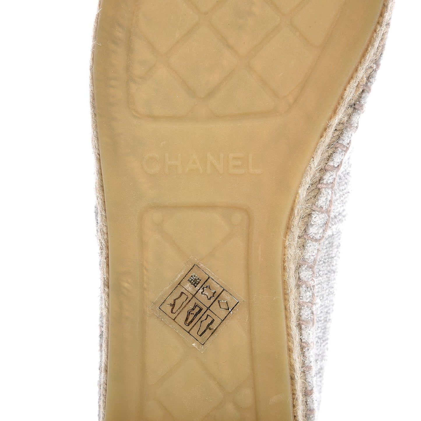 Fabric CC Espadrilles 38 Silver Black