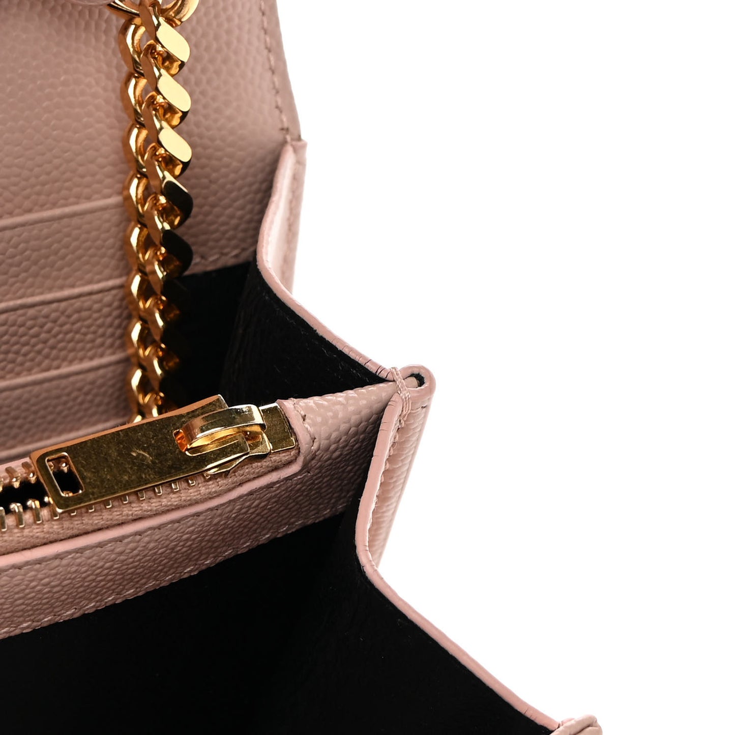 Grain De Poudre Matelasse Chevron Monogram Chain Wallet Pale Pink