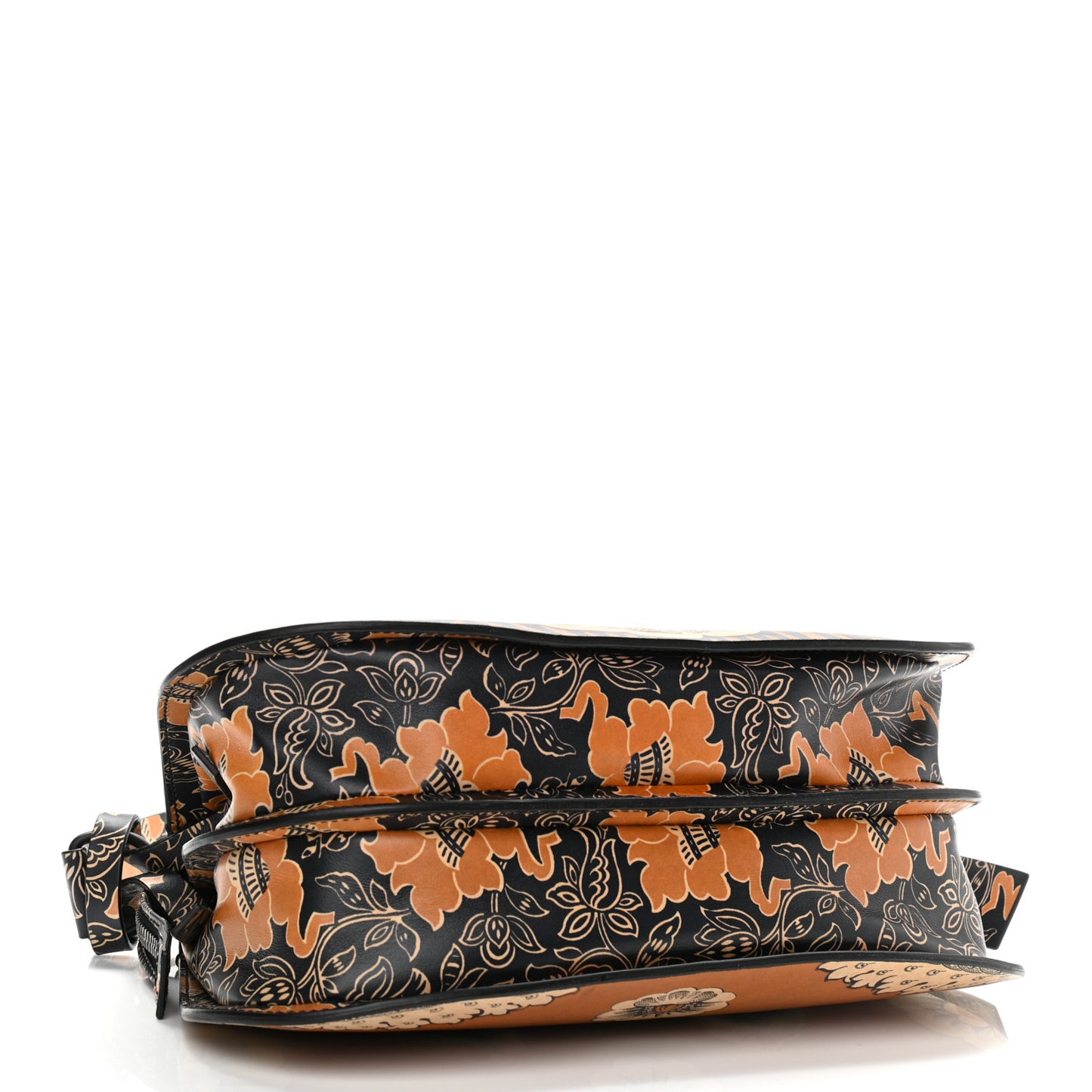 Calfskin Floral Print Mime Hobo Brown