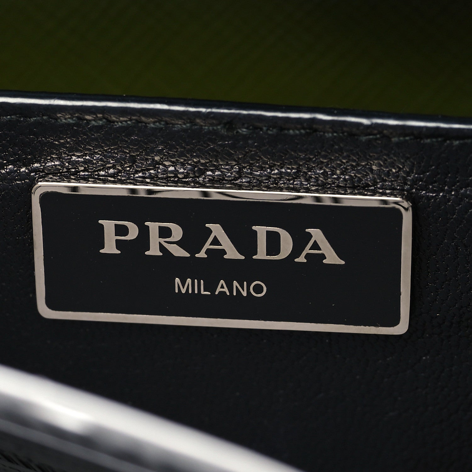 Prada Saffiano Lux Bi-Color Sound Shoulder Bag Mercurio Edera 6 of 7