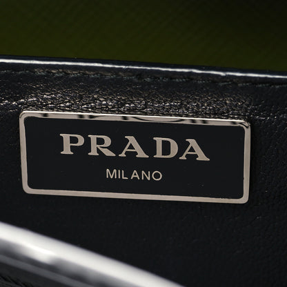 Prada Saffiano Lux Bi-Color Sound Shoulder Bag Mercurio Edera 6 of 7