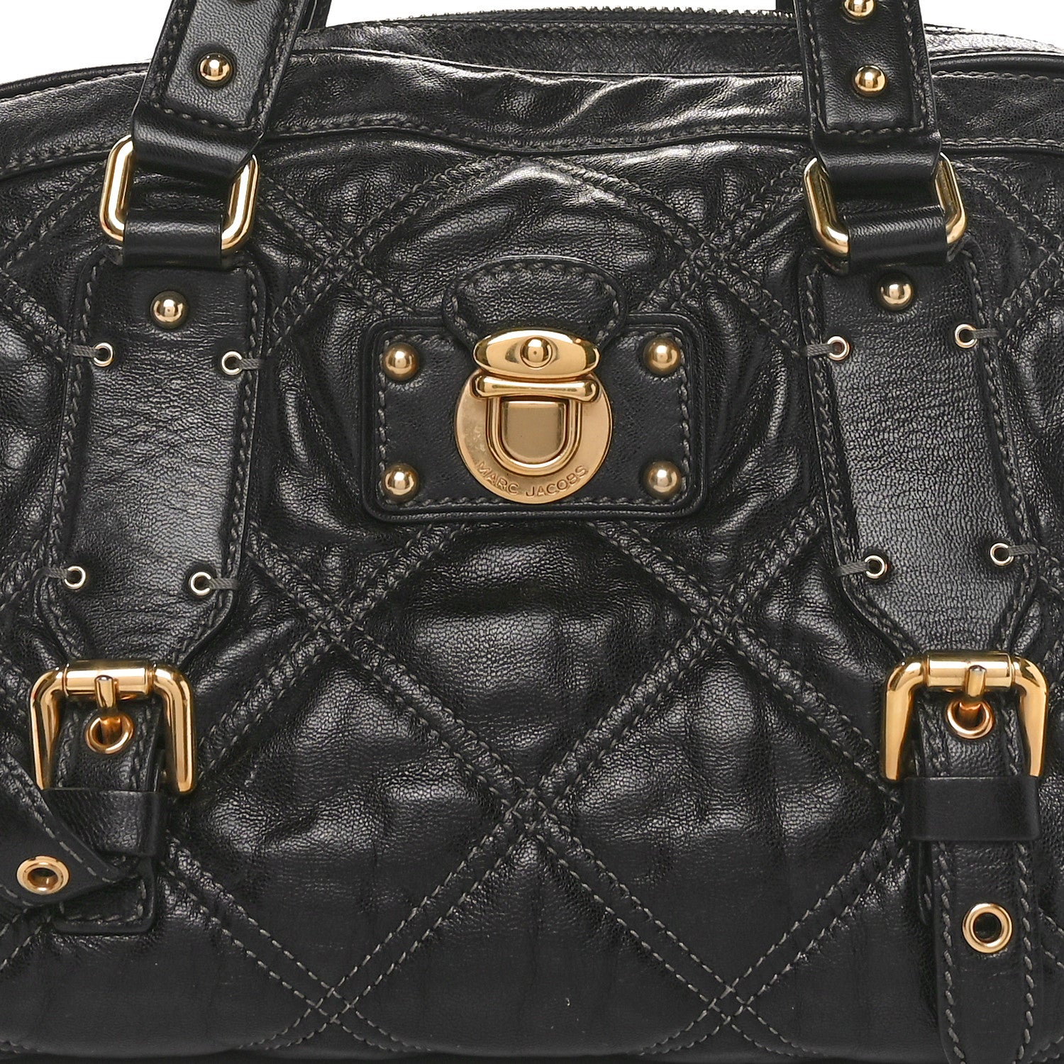 Marc Jacobs Lacquered Lambskin Quilted Satchel Black 7 of 11