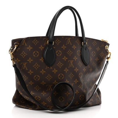 Louis Vuitton Monogram Flower Zipped Tote MM Black 3 of 12