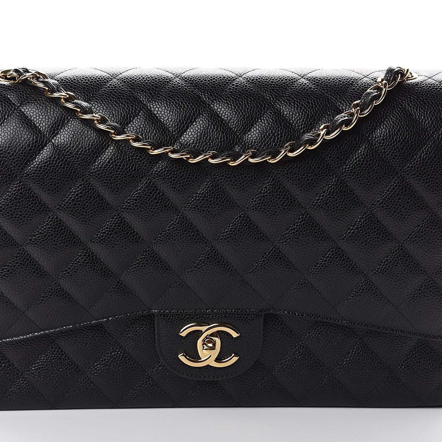 Caviar Quilted Maxi Double Flap Black