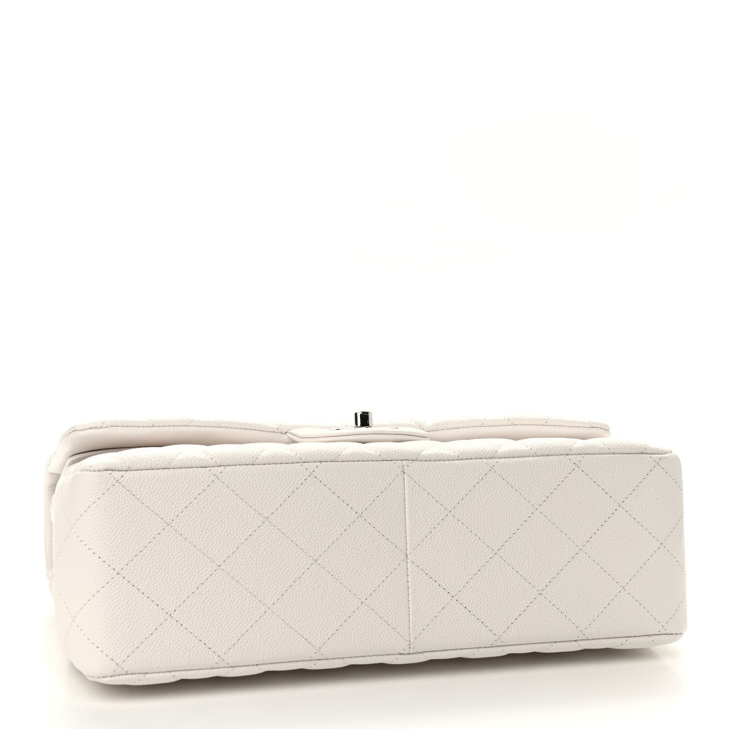 Caviar Quilted Jumbo Double Flap White